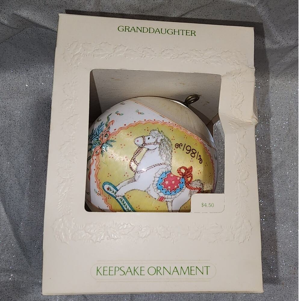 Hallmark Keepsake Satin Ornament Granddaughter 1981 Christmas Ornament